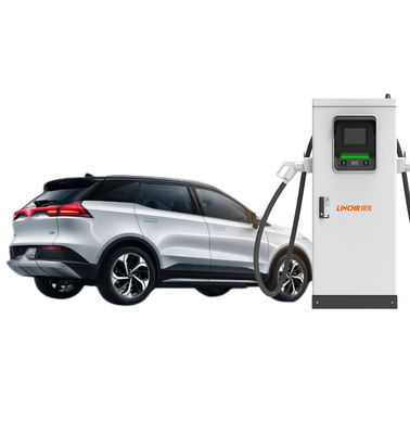 Home Dual Port Ev Charger Station Double Gun 60kW DC380V 114A Standup
